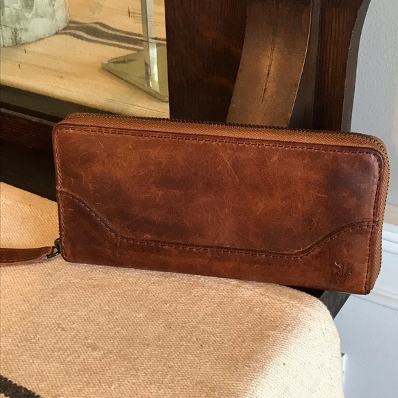 Frye Handbags - Frye Leather Melissa Zip Around Wallet Cognac Brown Retail $158